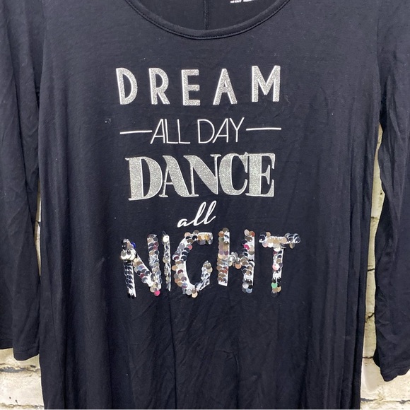 Decree Black Dance All Night Sequin Night Gown Shirt - Picture 2 of 5